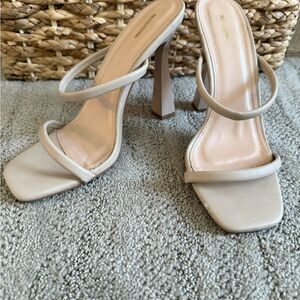 PrettyLittleThing Beige Strappy Heels